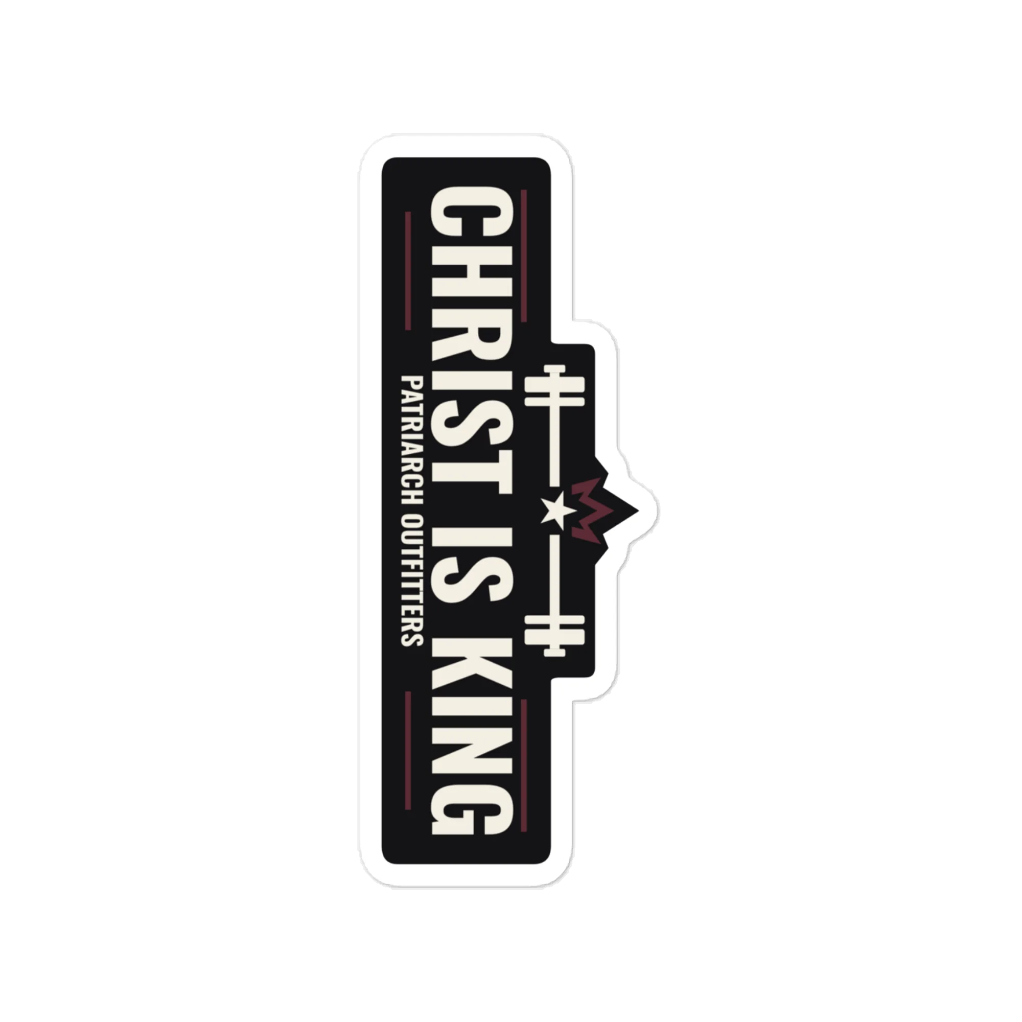 Christ Is King Vinyl Decal, front view