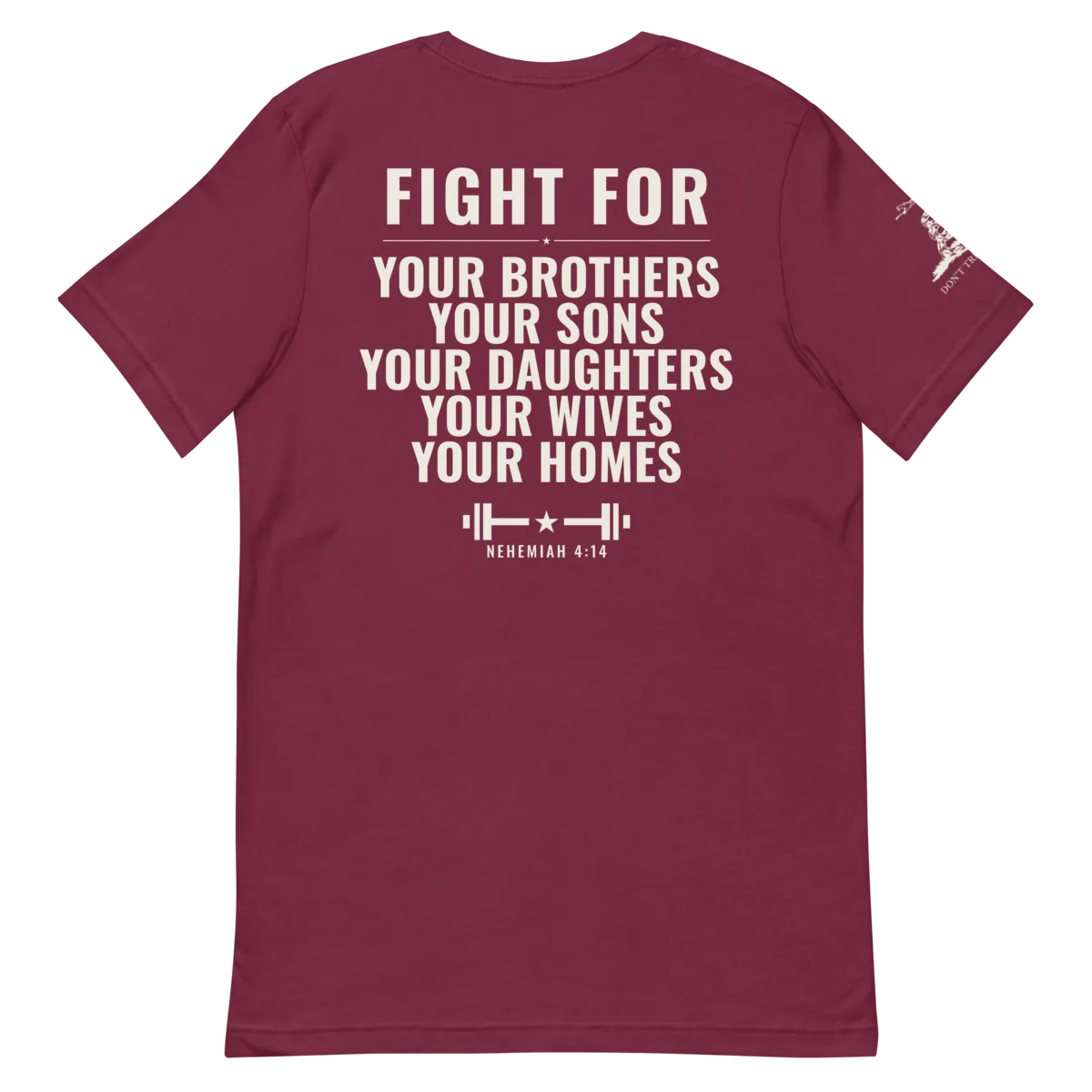 Fight For shirt in Maroon, back view