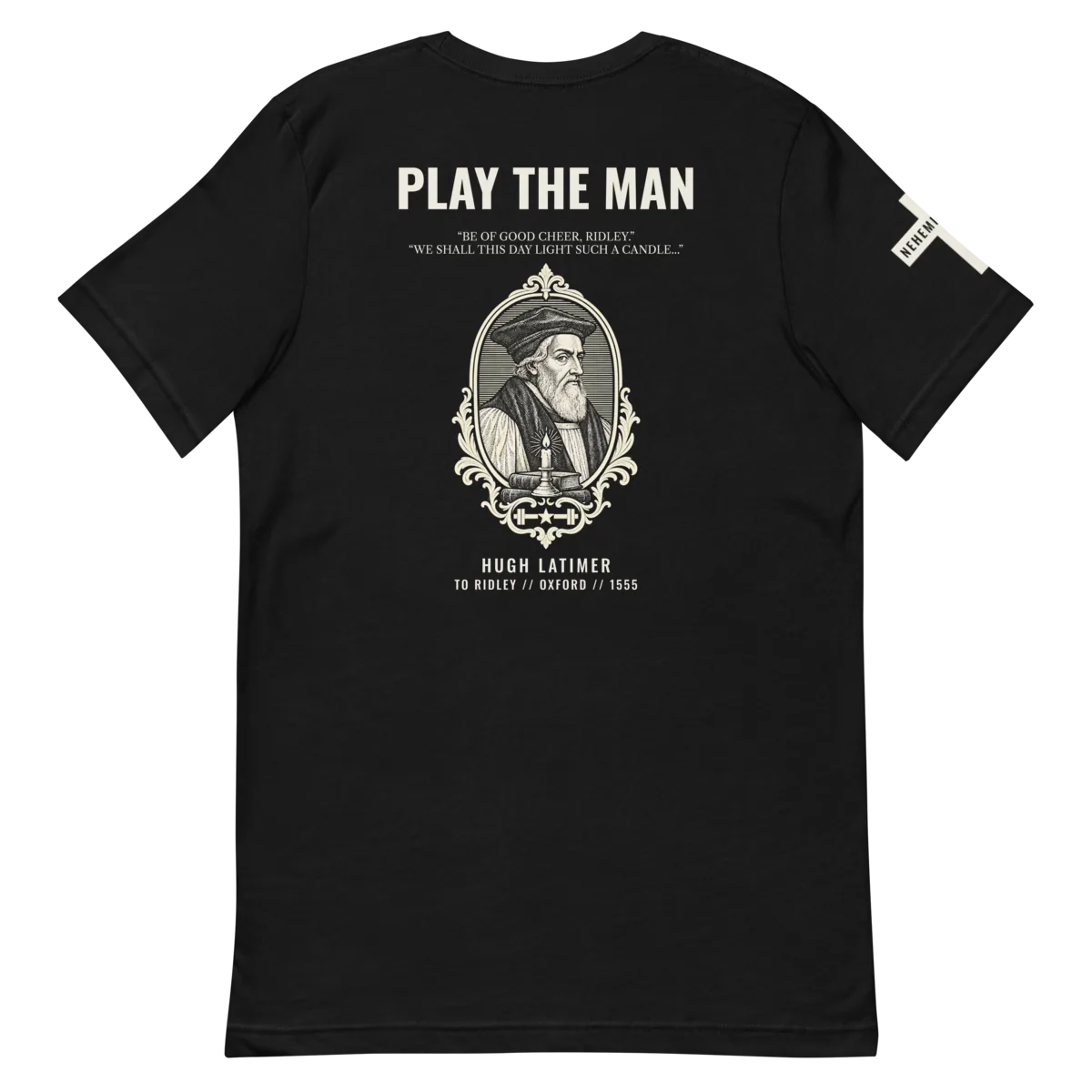 Hugh Latimer shirt in Black, back view