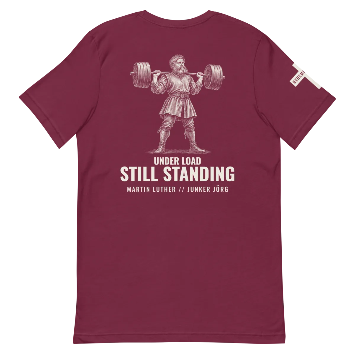 Martin Luther shirt in Maroon, back view