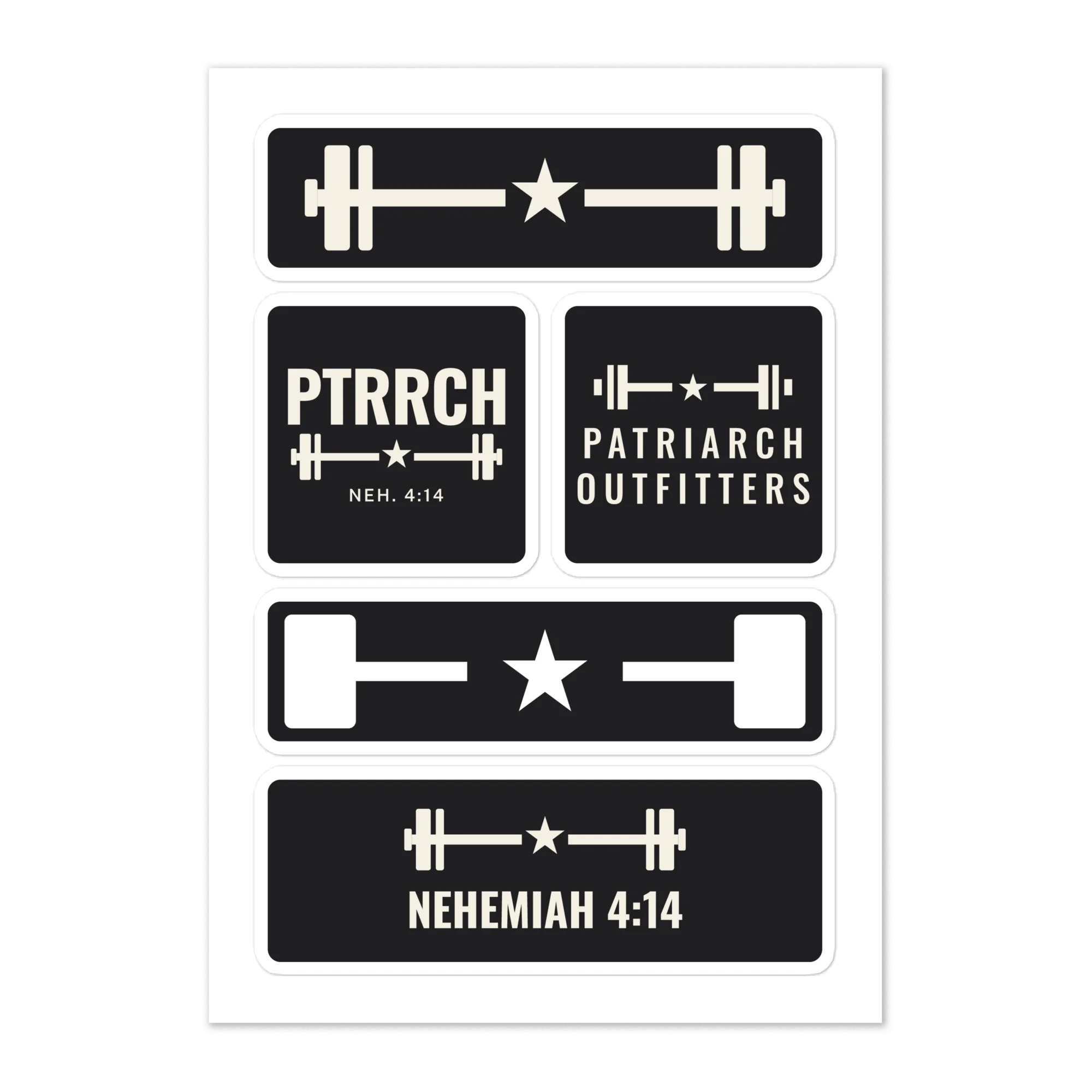 Patriarch Logo Sticker Sheet, front view