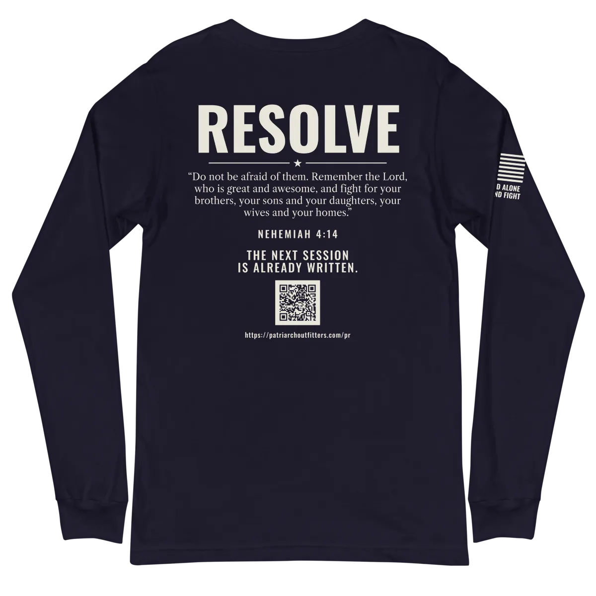 Patriarch x Platform Resolve Long Sleeve shirt in Navy, back view
