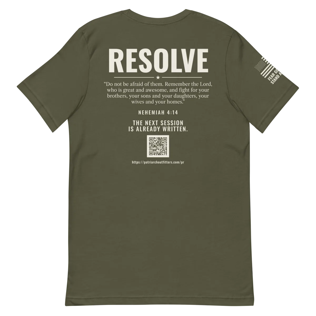 Patriarch x Platform Resolve shirt in Military Green, back view